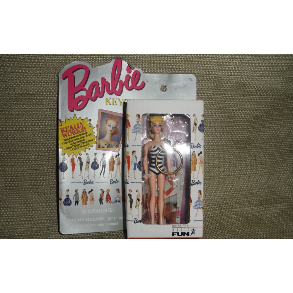 NEW 1995 VINTAGE, by BASIC FUN #700-0, BARBIE BLONDE KEYCHAIN (4" TALL) - Picture 3 of 9